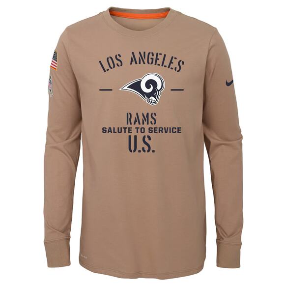 Los Angeles Rams Salute to Service Nike Performance Long Sleeve T-Shirt Tan - Picture 2 of 13